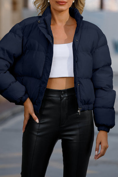 Casual Solid Pocket Turtleneck Outerwear GJ0016 Furdela