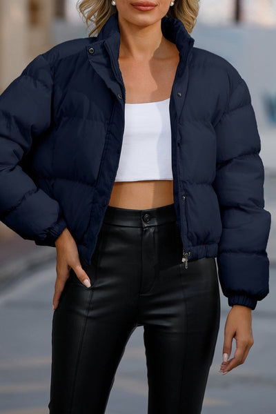 Casual Solid Pocket Turtleneck Outerwear GJ0016 Furdela