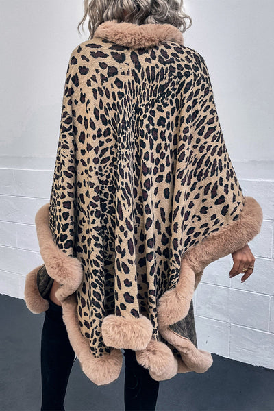 Street Elegant Leopard Patchwork Outerwear Furdela