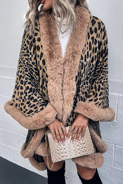 Street Elegant Leopard Patchwork Outerwear Furdela