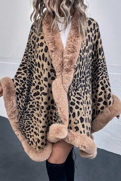 Street Elegant Leopard Patchwork Outerwear Furdela