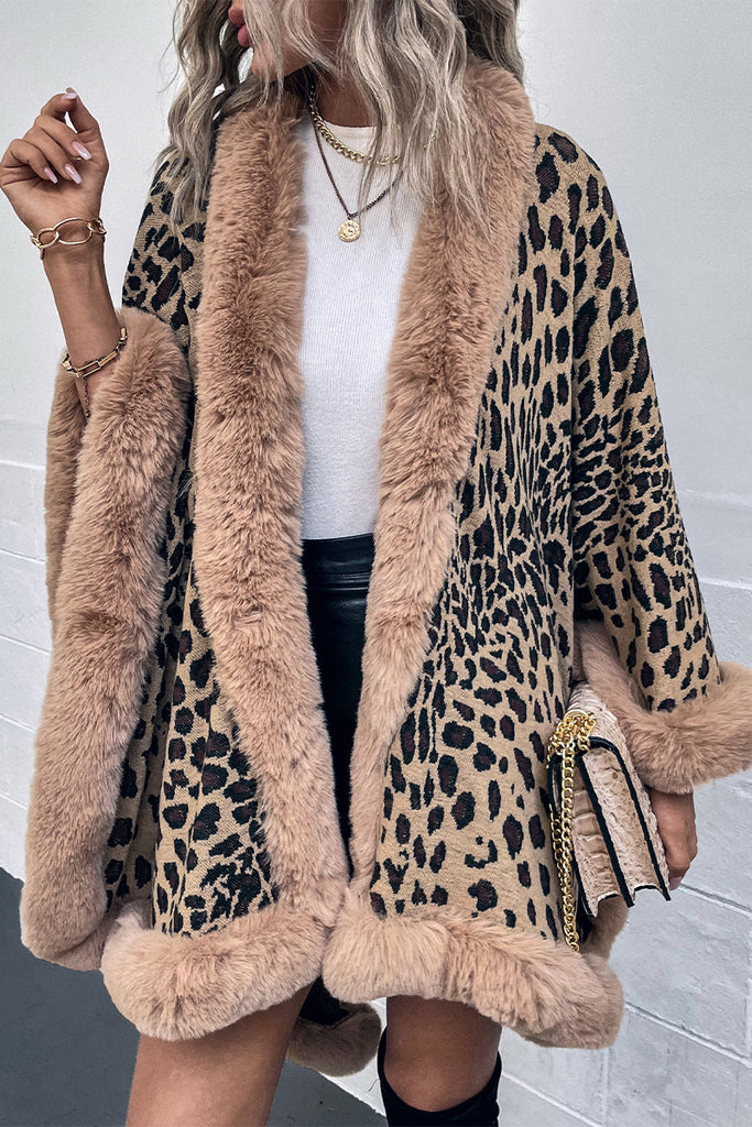 Street Elegant Leopard Patchwork Outerwear Furdela