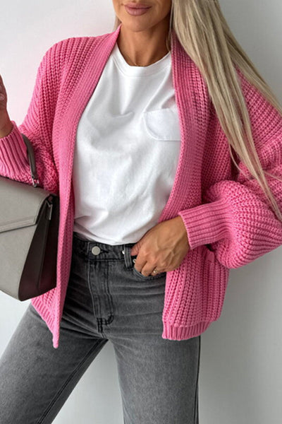 Elegant Solid Pocket V Neck Outerwear YE9843