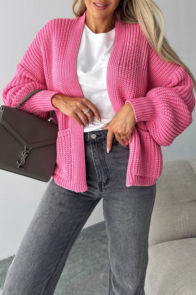 Elegant Solid Pocket V Neck Outerwear YE9843