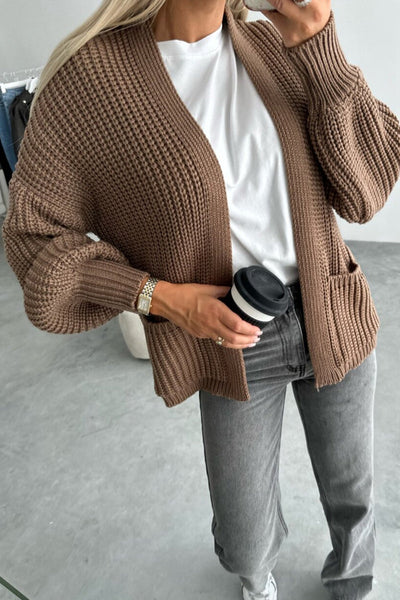 Elegant Solid Pocket V Neck Outerwear YE9843