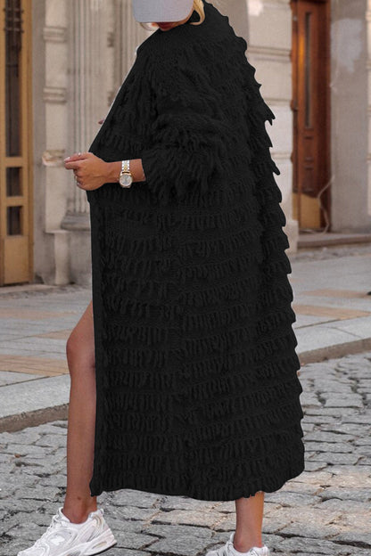 Sweet Solid Tassel Patchwork Cardigan Collar Outerwear YE9860