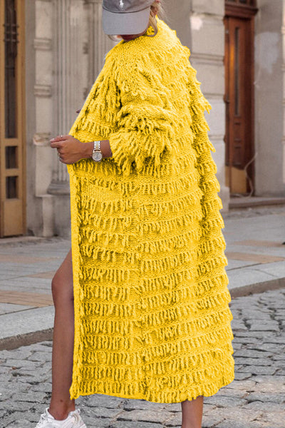 Sweet Solid Tassel Patchwork Cardigan Collar Outerwear YE9860