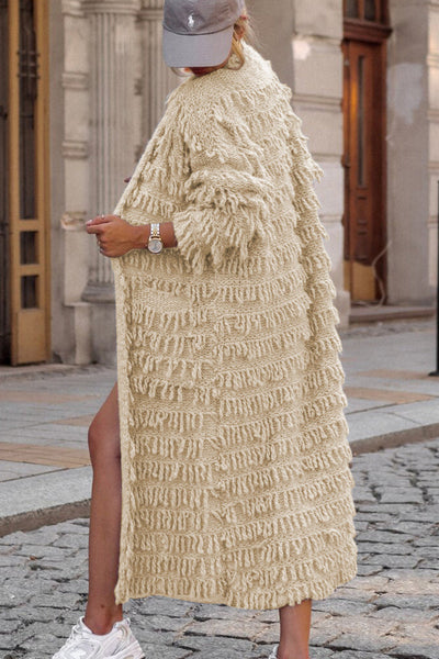 Sweet Solid Tassel Patchwork Cardigan Collar Outerwear YE9860