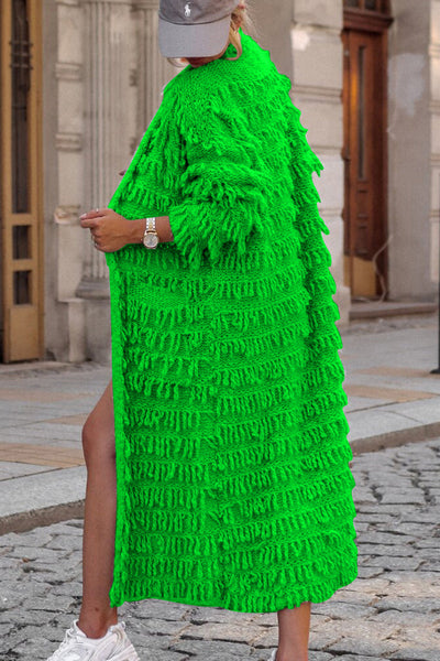 Sweet Solid Tassel Patchwork Cardigan Collar Outerwear YE9860