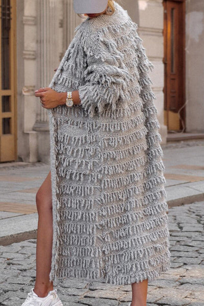 Sweet Solid Tassel Patchwork Cardigan Collar Outerwear YE9860