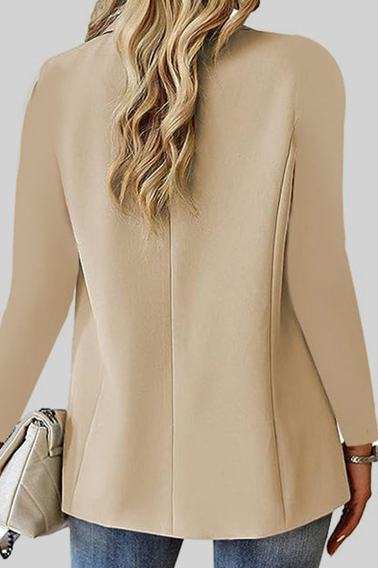 Casual Solid Cardigan Turn-back Collar Outerwear YE9856
