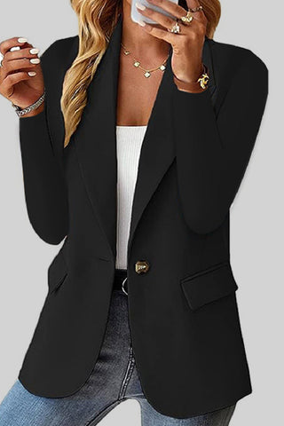 Casual Solid Cardigan Turn-back Collar Outerwear YE9856