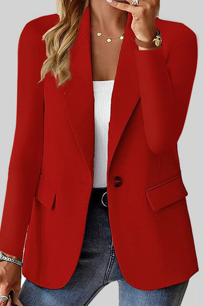 Casual Solid Cardigan Turn-back Collar Outerwear YE9856