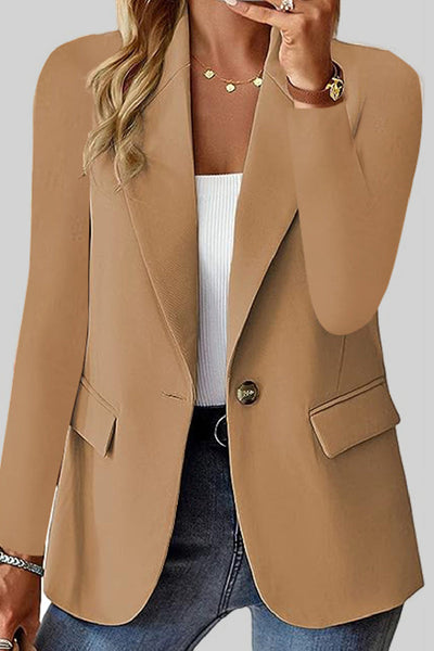 Casual Solid Cardigan Turn-back Collar Outerwear YE9856