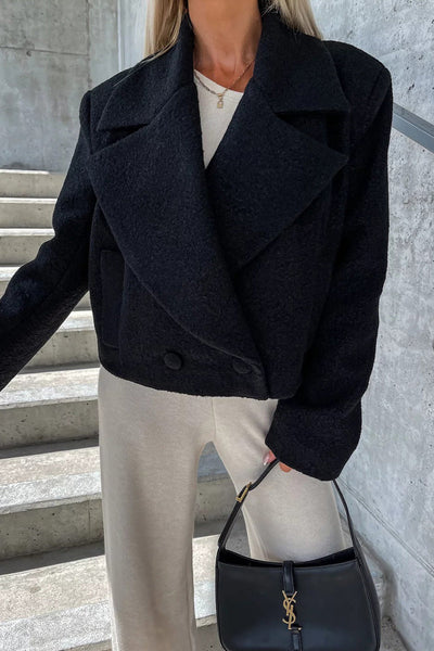 Elegant Solid Turndown Collar Outerwear YE9861