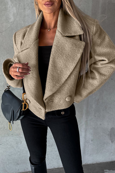 Elegant Solid Turndown Collar Outerwear YE9861