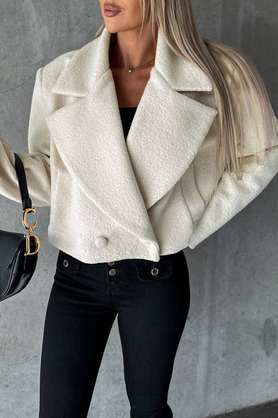 Elegant Solid Turndown Collar Outerwear YE9861