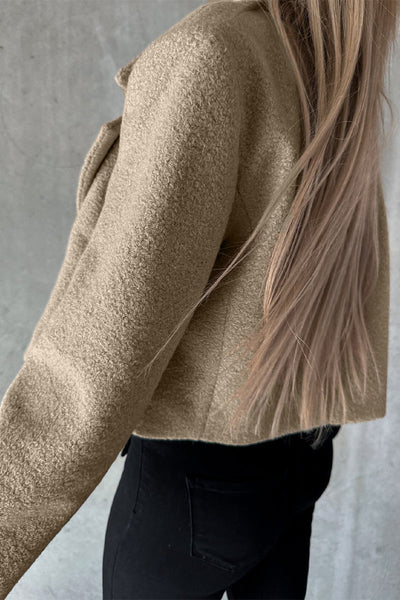 Elegant Solid Turndown Collar Outerwear YE9861