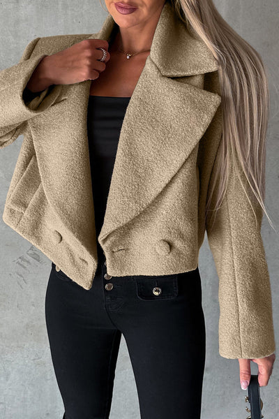 Elegant Solid Turndown Collar Outerwear YE9861