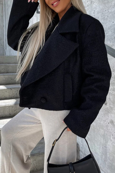 Elegant Solid Turndown Collar Outerwear YE9861