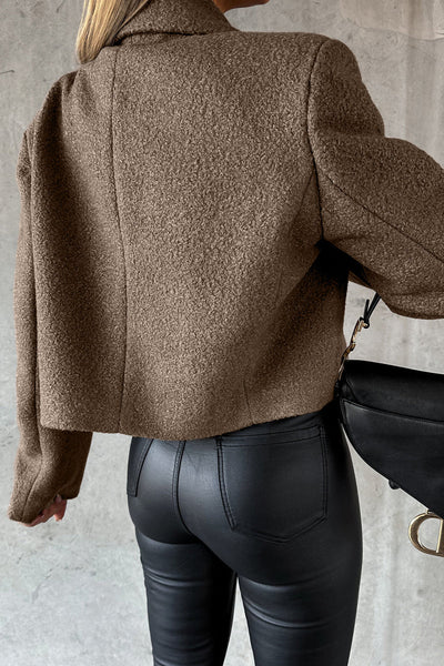 Elegant Solid Turndown Collar Outerwear YE9861