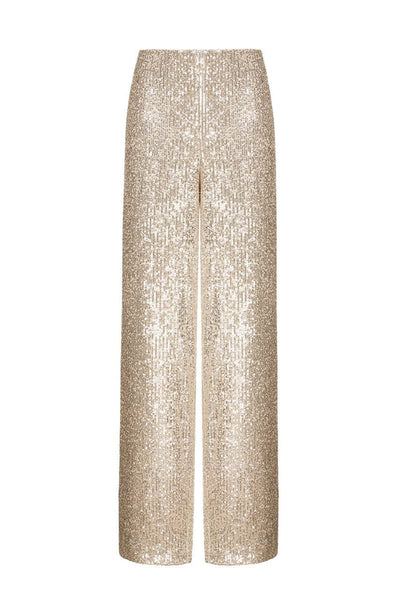 Casual Solid Sequins Loose Straight Solid Color Bottoms Furdela