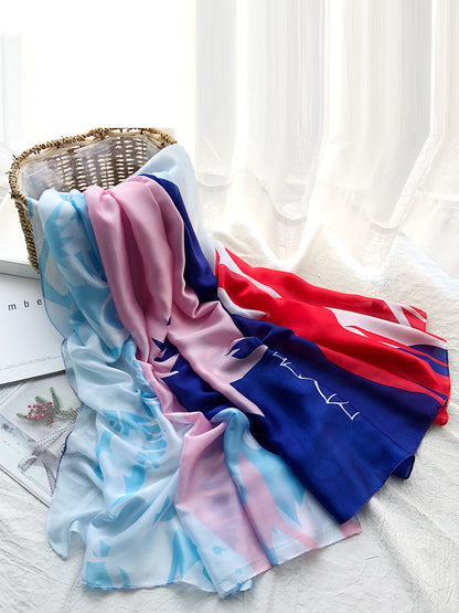 Women Colorblock Print Travel Shawl Scarf SC1037 Ada Fashion