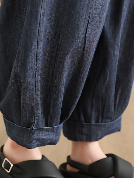 Women Summer Casual Solid Denim Loose Harem Pants FD003 ZMMM