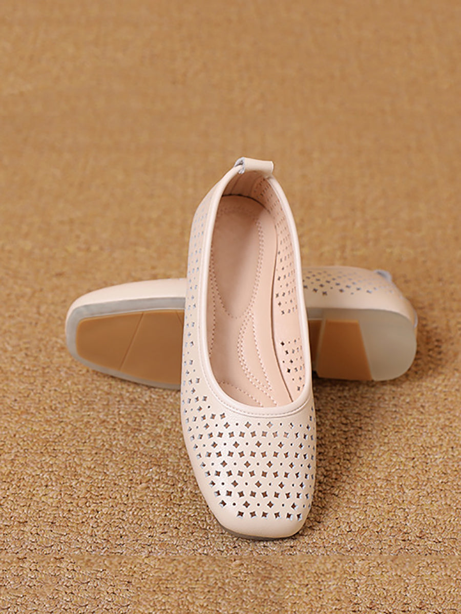 Heel Out Low Casual Shoes Summer Hollow Women FashionChic