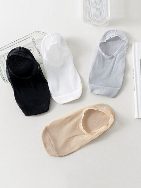 4 Pairs Women Summer Solid Cotton Boat socks SC1015 Ada Fashion