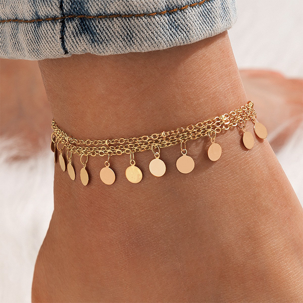 Simplicity Solid Tassel Anklet Furdela