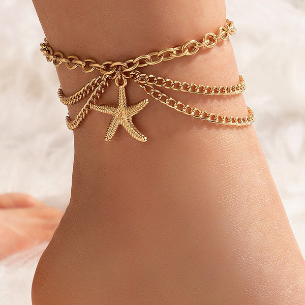 Simplicity Geometric Patchwork Anklet Furdela