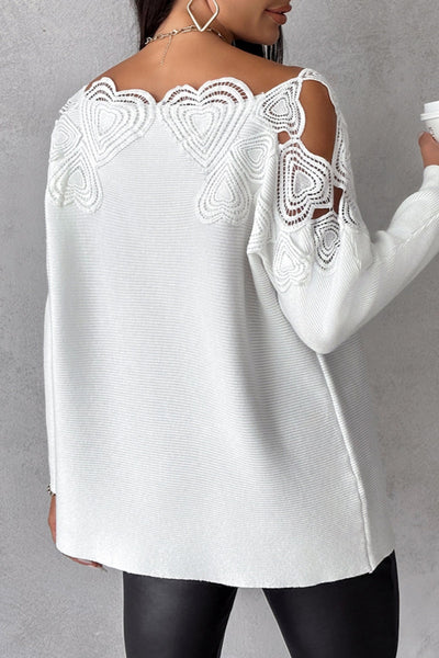 Casual Solid Hollowed Out Patchwork O Neck Tops YE9877