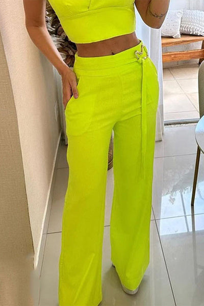 Sexy Simplicity Solid Metal Accessories Decoration Square Collar Sleeveless Two Pieces YE9881