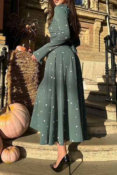 Elegant Floral Frenulum O Neck A Line Dresses Furdela