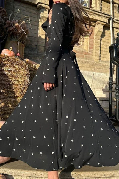 Elegant Floral Frenulum O Neck A Line Dresses Furdela