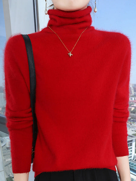 Women Autumn Turtleneck Wool Soft Warm Knit Sweater AV1029 Genistyle Shop