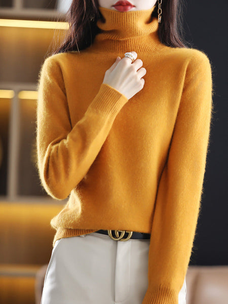 Women Autumn Casual Turtleneck Soft Cashmere Sweater AK1029 Genistyle Shop