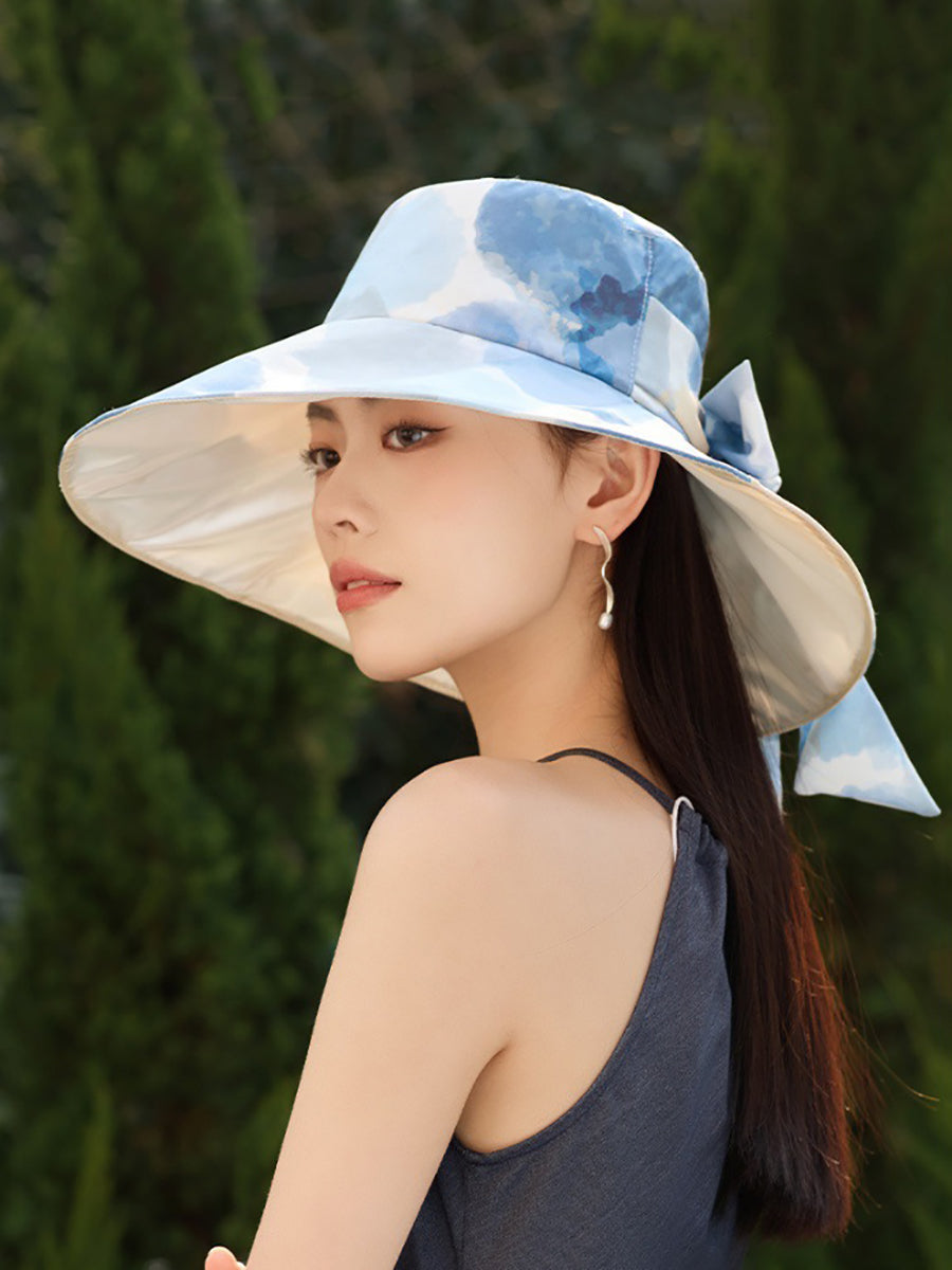 Colorblock Sunproof Bowknot Artsy Women Hat FashionChic