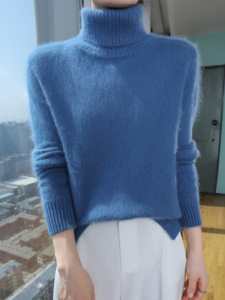 Women Autumn Turtleneck Soft Wool Solid Sweater BA1038 Genistyle Shop