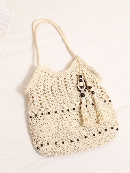 Weave Beach Vintage Bag Women Cotton Shoulder FashionChic