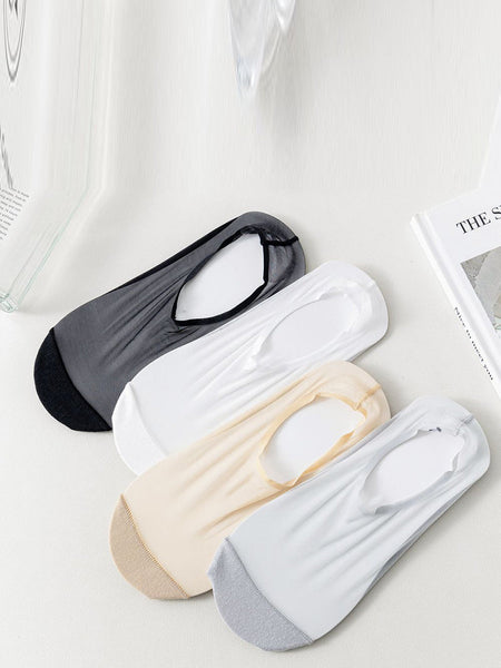 4 Pairs Women Summer Solid Cotton Boat socks SC1015 Ada Fashion