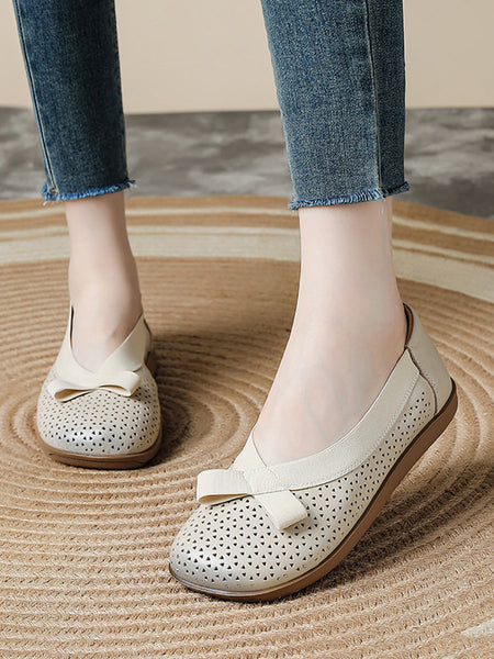 Genuine Leather Women Shoes Casual Soft Flat FashionChic