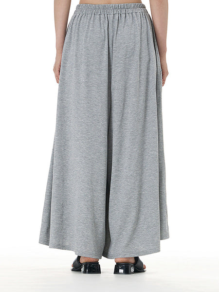 Women Summer Casual Solid Wide-leg Loose Pants FD050 BUYKUD