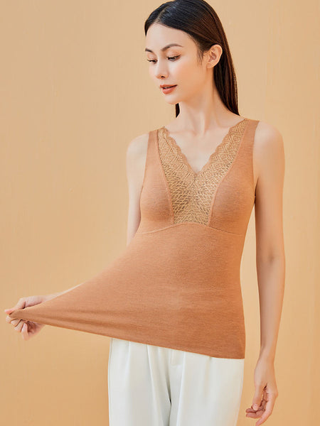 Women Seamless Winter Lace Solid Warm With Bra Pad Base BA1021 Genistyle Shop