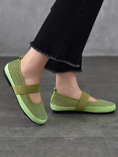 Low Heel Leather Summer Mesh Women Shoes FashionChic