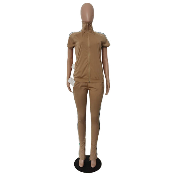 Plus Size Striped Drawstring Kangaroo Pocket Pants Set BO3060 Furdela