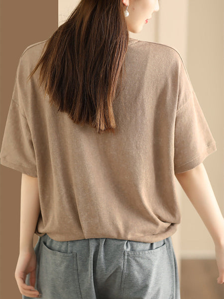 Women Summer Casual Drawstring Hem Cotton Shirt PA1031 Ada Fashion