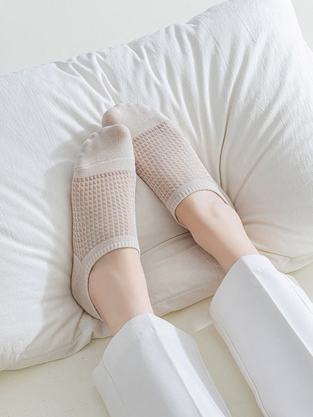 6 Pairs Women Summer Casual Solid Short Socks CX039 BUYKUD