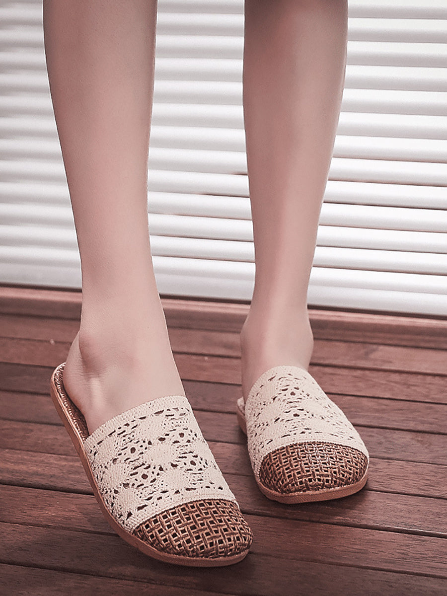 Women Summer Rattan Weaving Indoor Slippers ZZ1011 Ada Fashion